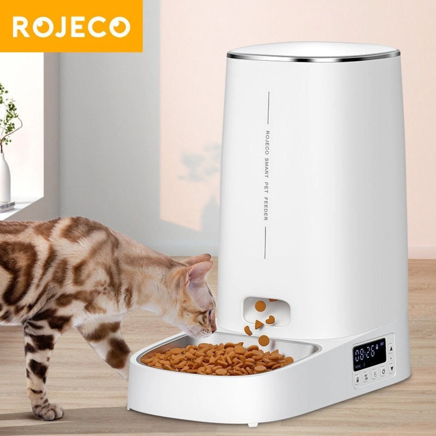 PetsLand ™ ROJECO  WIFI Auto Feeder For Cat Dog Dry Food