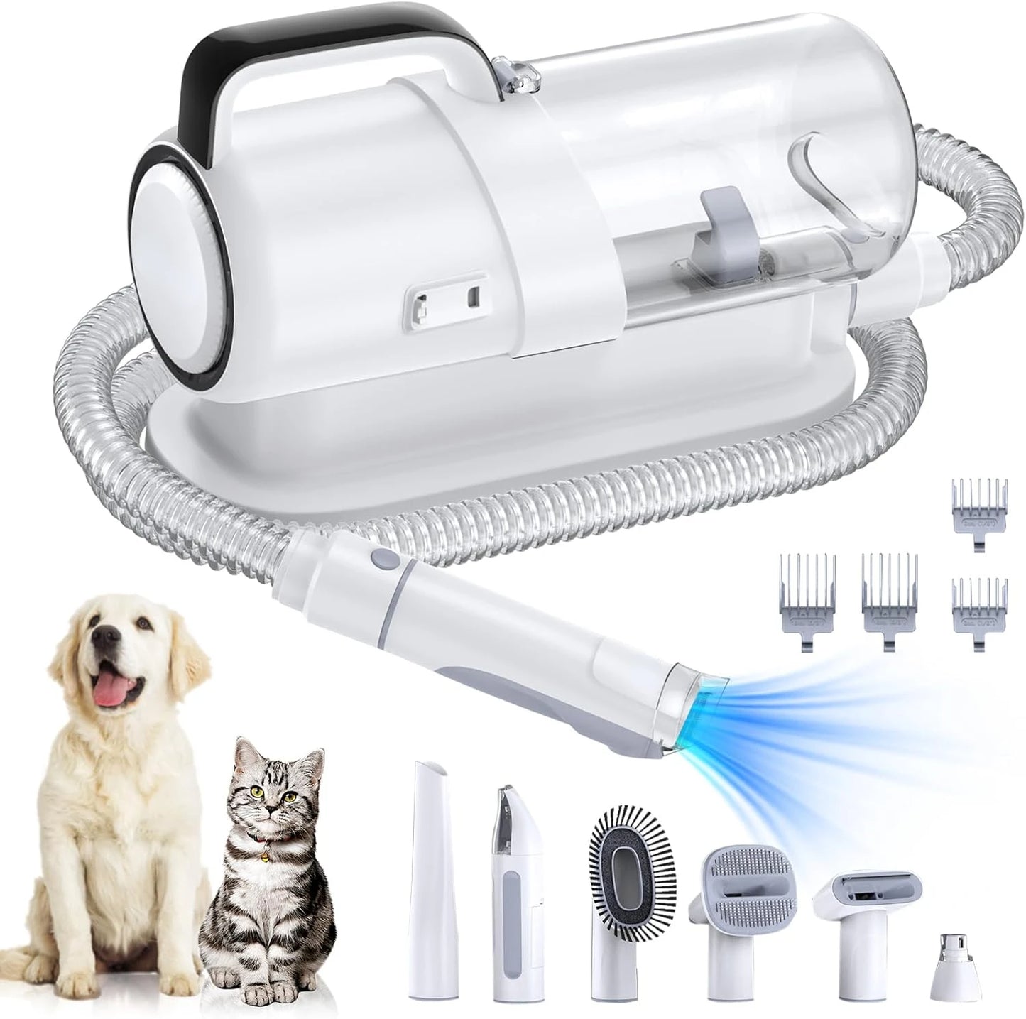 ATUBAN Pro pet Grooming kit，Pet Grooming Vacuum Picks Up 99% Pet Hair,7 Proven Grooming Tools, 2.3L Capacity Pet Hair Dust Cup