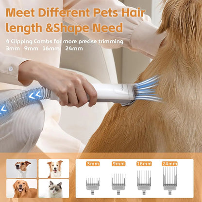 ATUBAN Pro pet Grooming kit，Pet Grooming Vacuum Picks Up 99% Pet Hair,7 Proven Grooming Tools, 2.3L Capacity Pet Hair Dust Cup