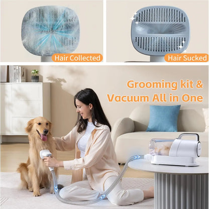 ATUBAN Pro pet Grooming kit，Pet Grooming Vacuum Picks Up 99% Pet Hair,7 Proven Grooming Tools, 2.3L Capacity Pet Hair Dust Cup